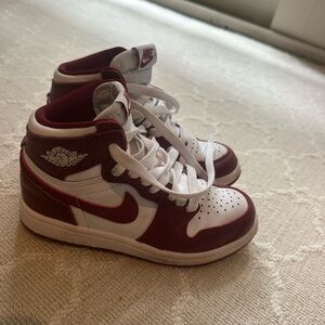 Nike Kids Burgundy and White High-Top Sneakers